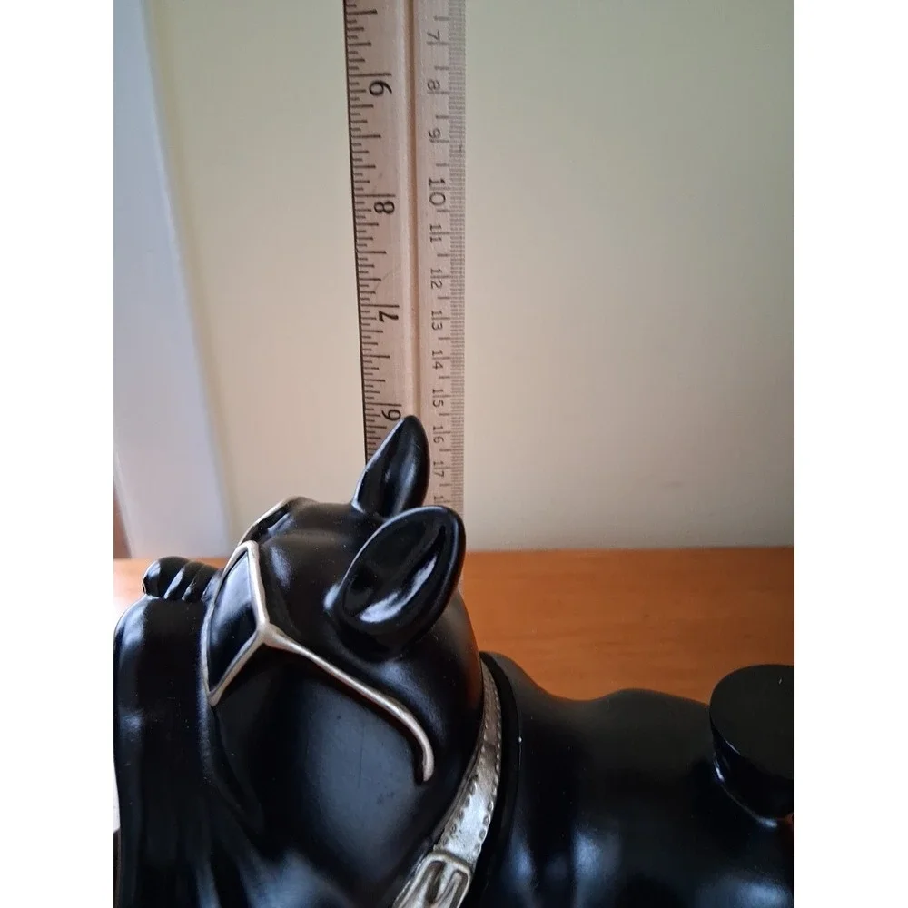 Black and Gold Resin French Bulldog Large Mouth Figurine Bowl Key Holder